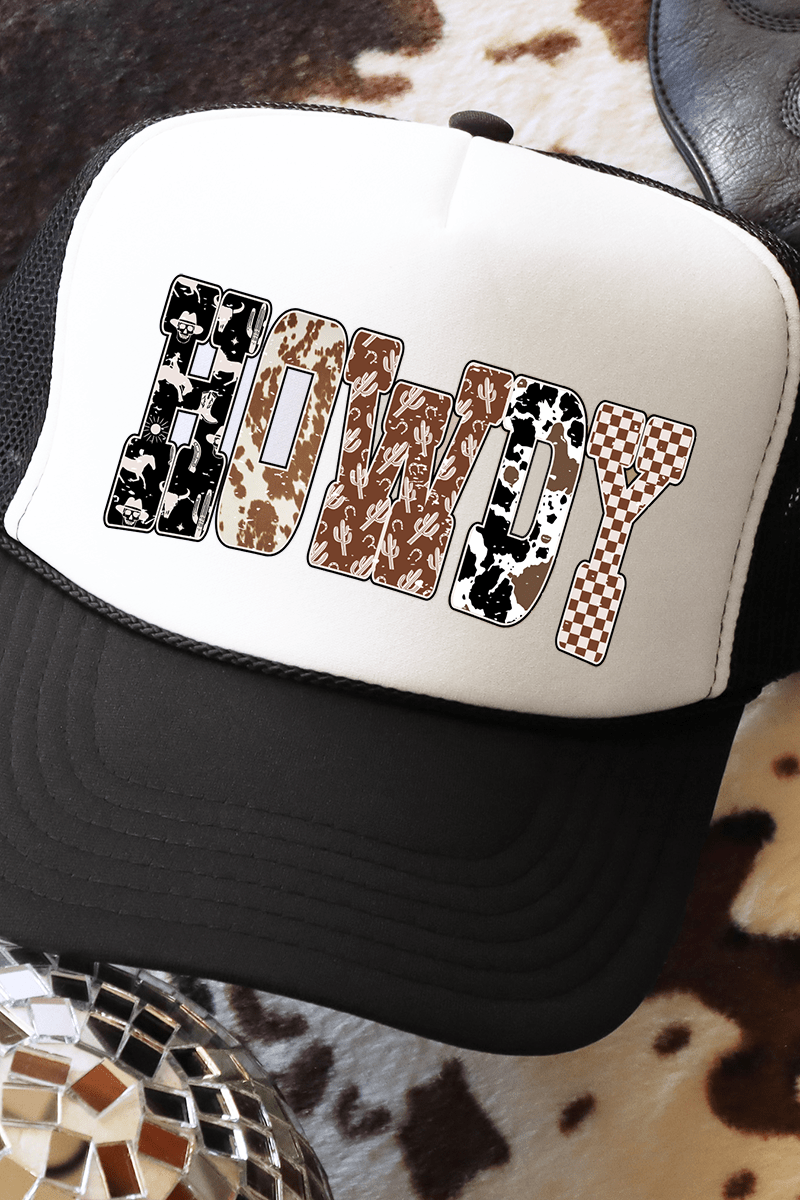 Howdy And Hide Otto Black with White Foam Front Trucker Hat - Wholesale Accessory Market