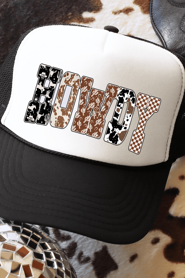 Howdy And Hide Otto Black with White Foam Front Trucker Hat - Wholesale Accessory Market