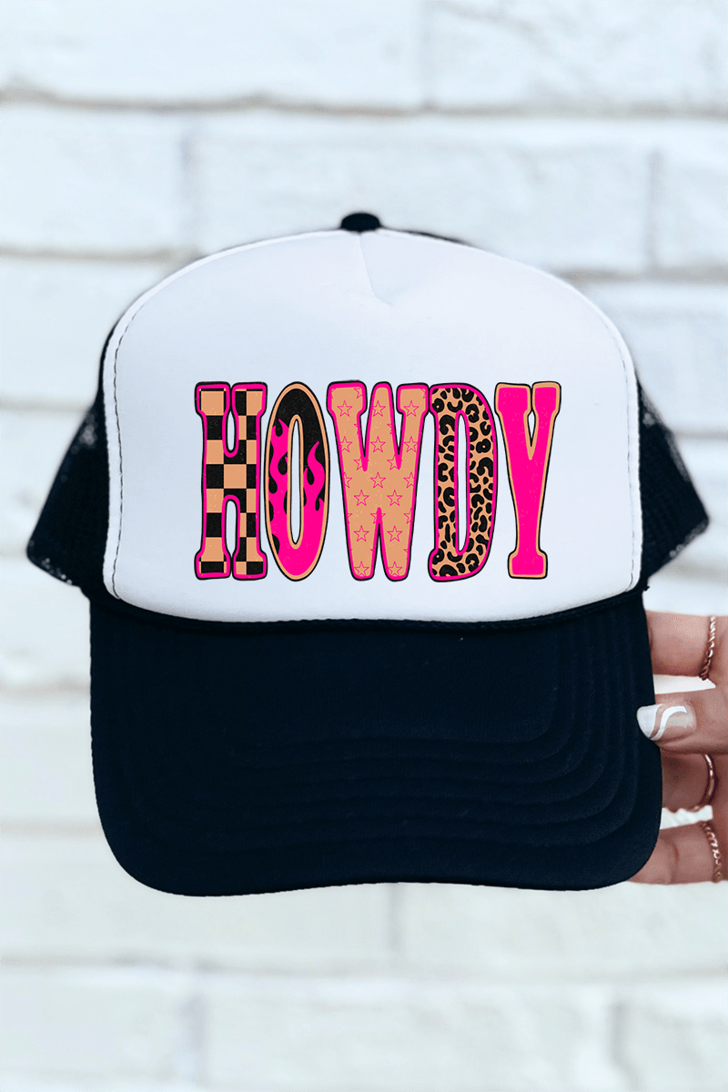 Pink Heat Howdy Otto Black with White Foam Front Trucker Hat - Wholesale Accessory Market