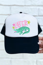 Pink Later Gator Otto Black with White Foam Front Trucker Hat - Wholesale Accessory Market