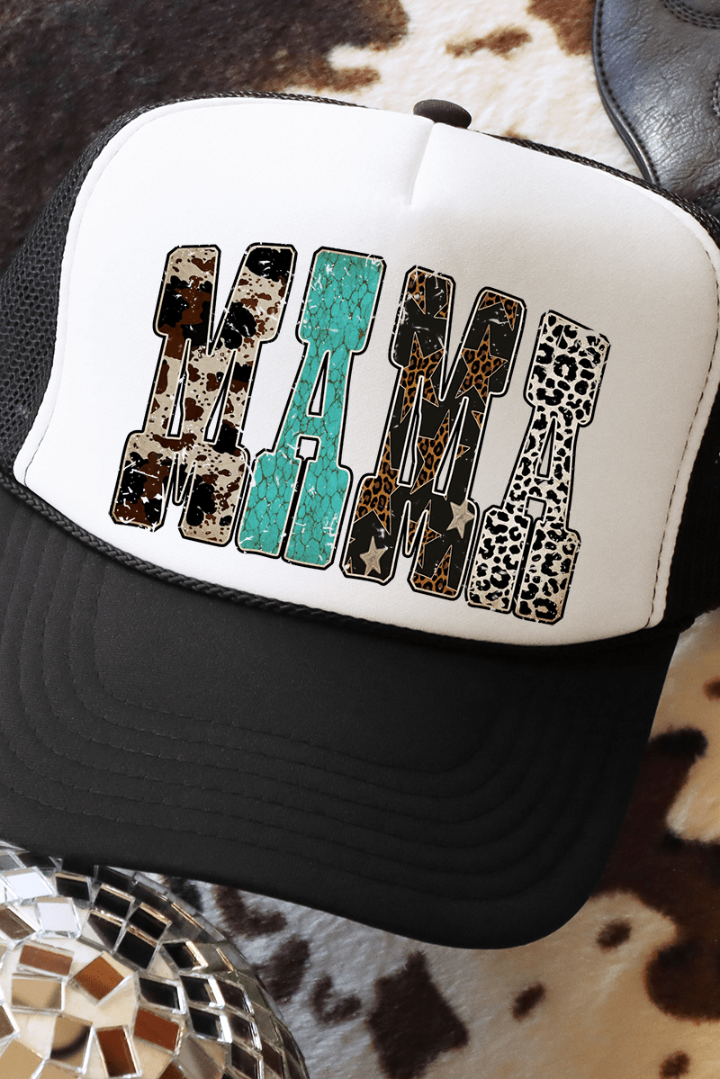 Ranch Glam Mama Otto Black with White Foam Front Trucker Hat - Wholesale Accessory Market