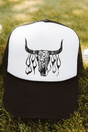 Smokin' Steer Otto Black with White Foam Front Trucker Hat - Wholesale Accessory Market