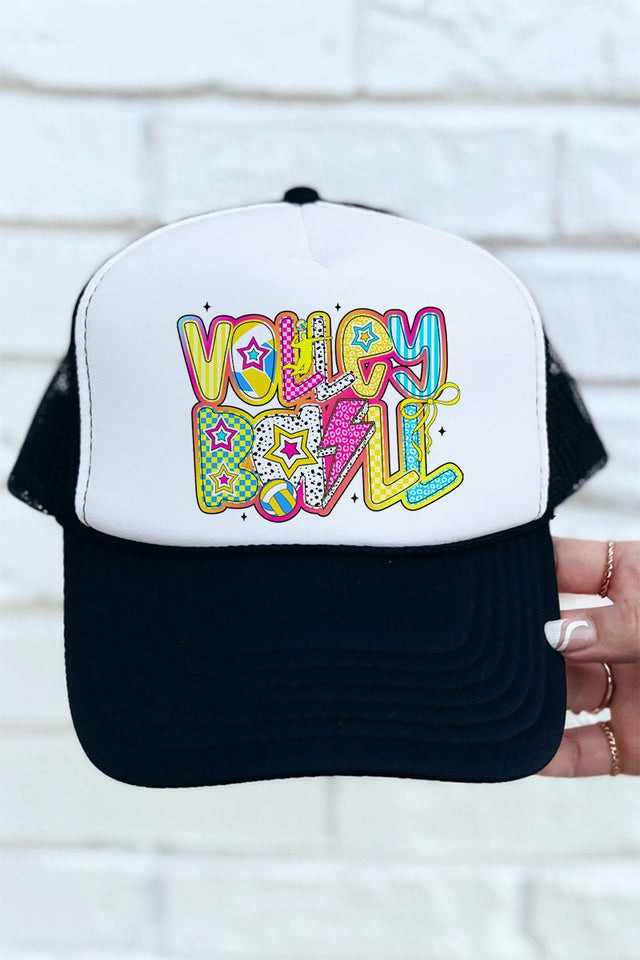 Vibrant Volleyball Otto Black with White Foam Front Trucker Hat - Wholesale Accessory Market