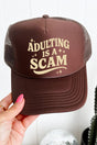 Adulting Is A Scam Otto Brown Foam Front Trucker Hat - Wholesale Accessory Market