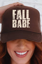 Distressed Fall Babe Otto Brown Foam Front Trucker Hat - Wholesale Accessory Market
