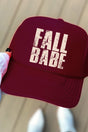 Distressed Fall Babe Otto Burgundy Maroon Foam Front Trucker Hat - Wholesale Accessory Market