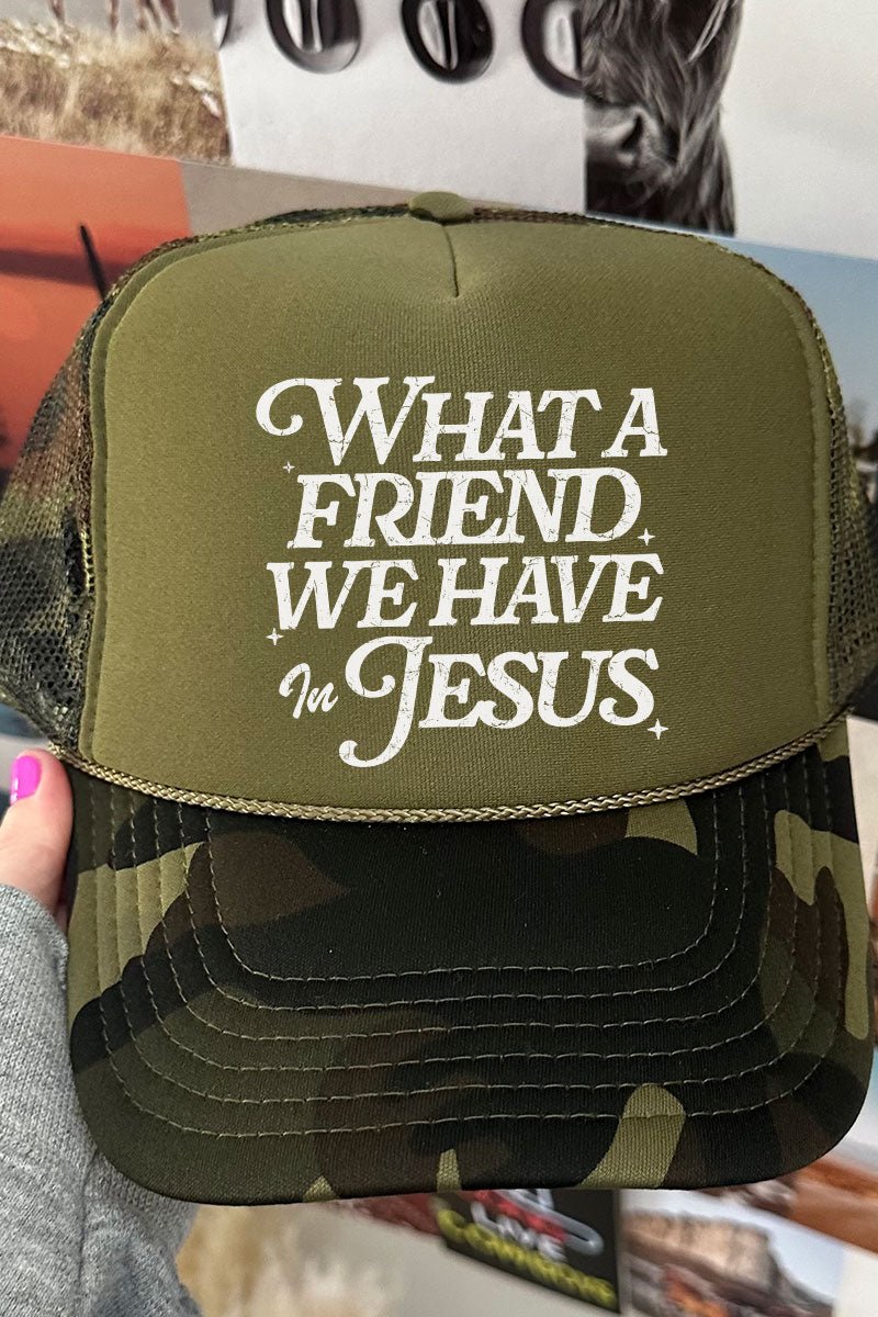 What A Friend Otto Camo with Olive Green Foam Front Trucker Hat - Wholesale Accessory Market