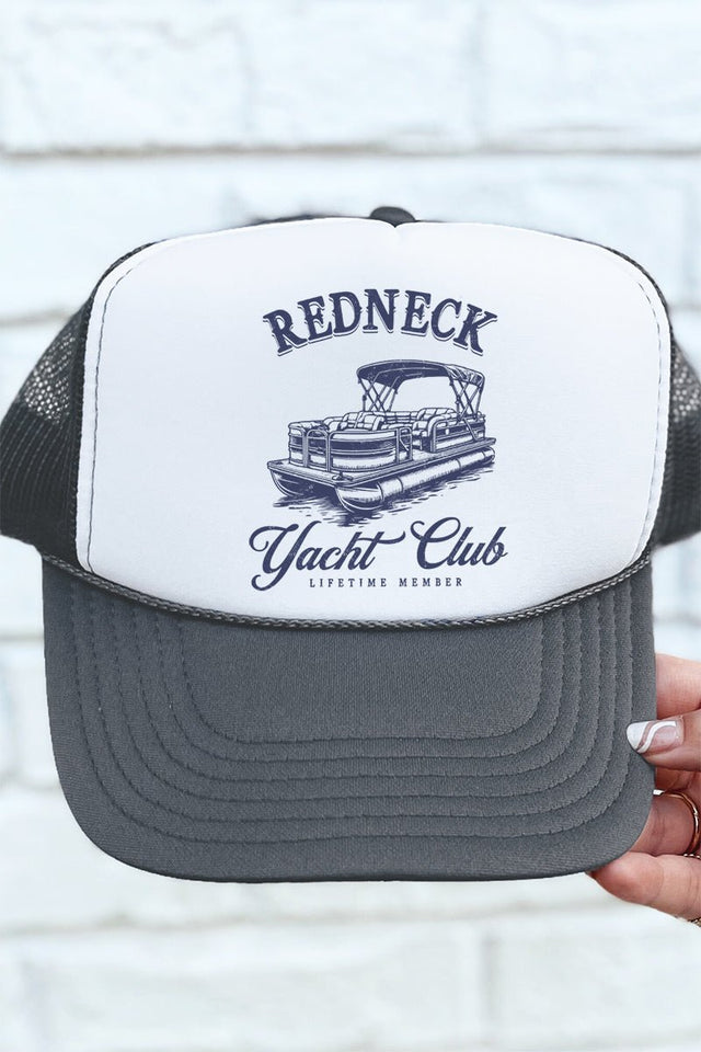 Redneck Yacht Club Otto Charcoal Gray with White Foam Front Trucker Hat - Wholesale Accessory Market