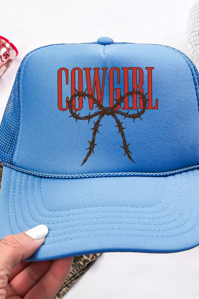 Barbed Wire Cowgirl Otto Columbia Blue Foam Front Trucker Hat - Wholesale Accessory Market