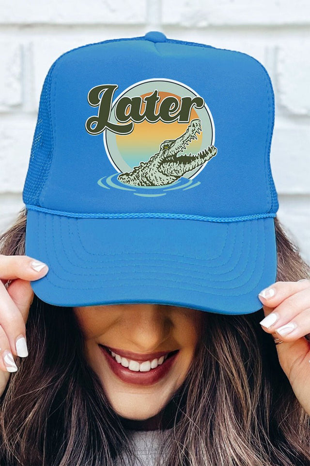 Later Gator Otto Columbia Blue Foam Front Trucker Hat - Wholesale Accessory Market