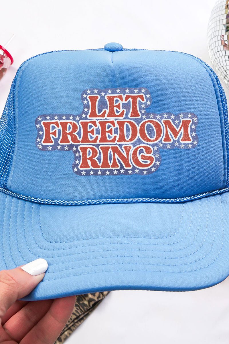 Let Freedom Ring Otto Columbia Blue Foam Front Trucker Hat - Wholesale Accessory Market