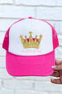 Bejeweled Daughter Of The King Otto Hot Pink with White Foam Front Trucker Hat - Wholesale Accessory Market