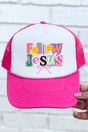 Bold Follow Jesus Otto Hot Pink with White Foam Front Trucker Hat - Wholesale Accessory Market
