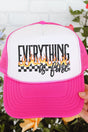 Everything Is Fine Otto Hot Pink with White Foam Front Trucker Hat - Wholesale Accessory Market