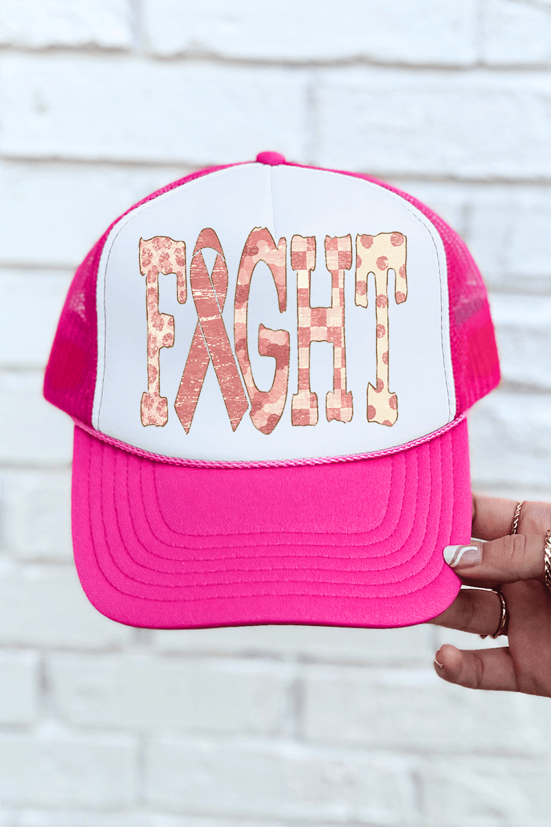Pink Patterned Fight Otto Foam Front Trucker Hat - Wholesale Accessory Market