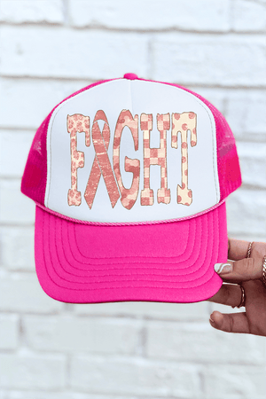 Pink Patterned Fight Otto Foam Front Trucker Hat - Wholesale Accessory Market