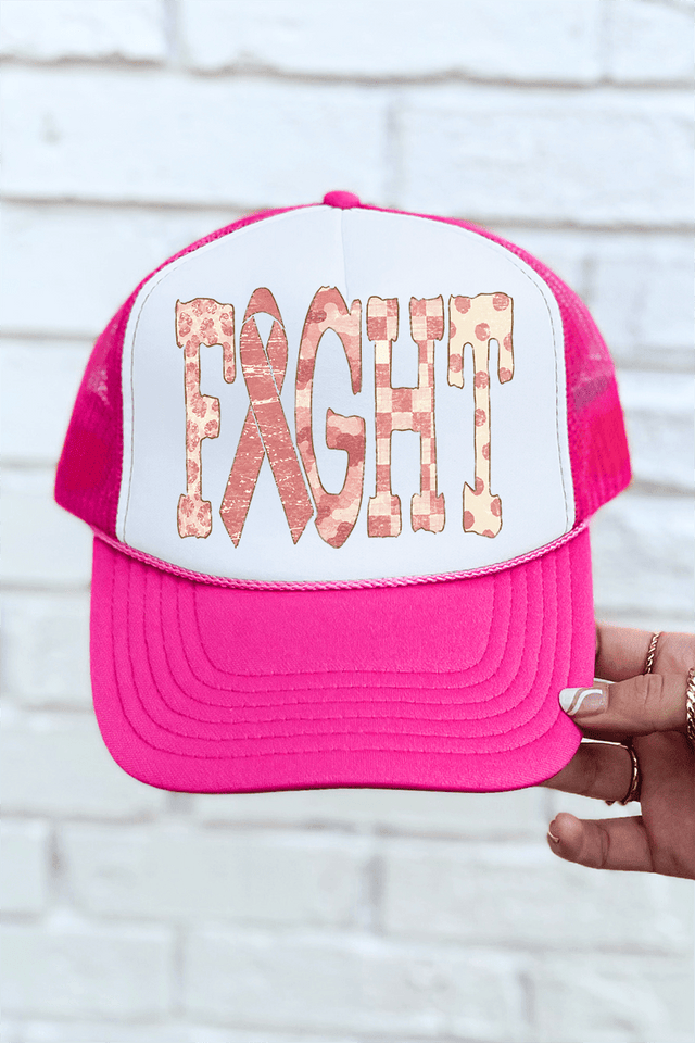 Pink Patterned Fight Otto Foam Front Trucker Hat - Wholesale Accessory Market