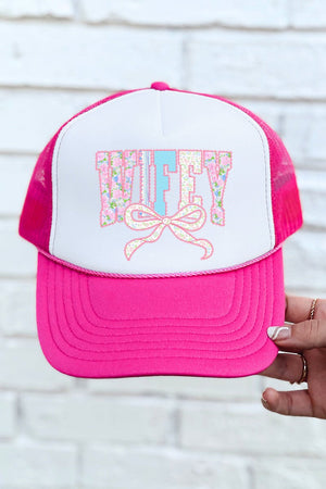 Ribboned Roses Wifey Otto Foam Front Trucker Hat - Wholesale Accessory Market