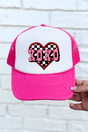 Rockabilly XOXO Otto Hot Pink with White Foam Front Trucker Hat - Wholesale Accessory Market