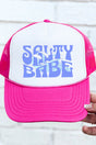 Wavy Salty Babe Otto Hot Pink with White Foam Front Trucker Hat - Wholesale Accessory Market