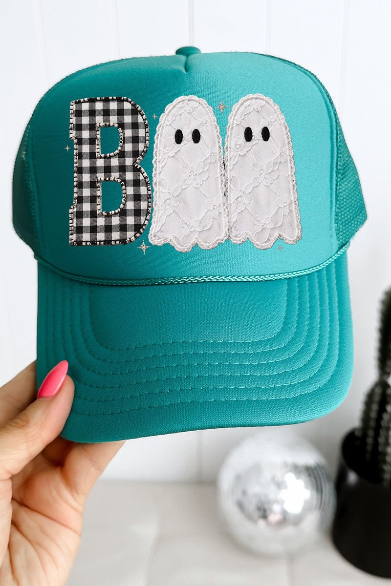 Gingham & Lace Boo Otto Foam Front Trucker Hat - Wholesale Accessory Market