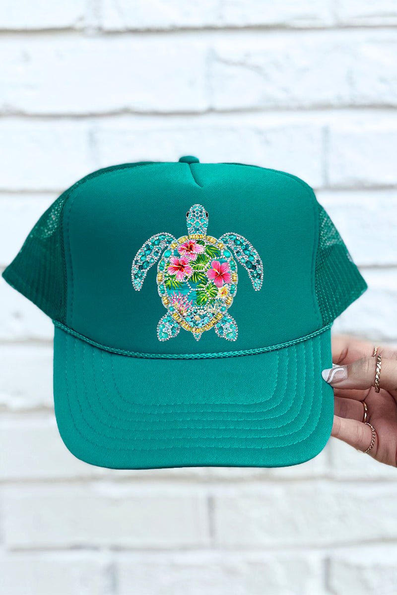 Seaside Sparkle Turtle Otto Foam Front Trucker Hat - Wholesale Accessory Market