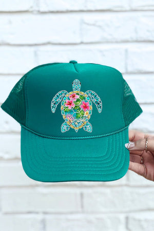 Seaside Sparkle Turtle Otto Foam Front Trucker Hat - Wholesale Accessory Market