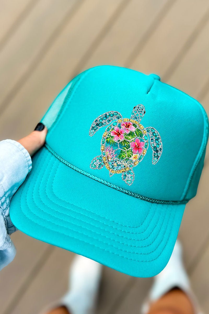 Seaside Sparkle Turtle Otto Foam Front Trucker Hat - Wholesale Accessory Market