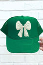 Ivory Coquette Bow Otto Kelly Foam Front Trucker Hat - Wholesale Accessory Market