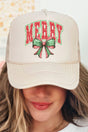 Arched Red and Green Merry Otto Khaki Foam Front Trucker Hat - Wholesale Accessory Market