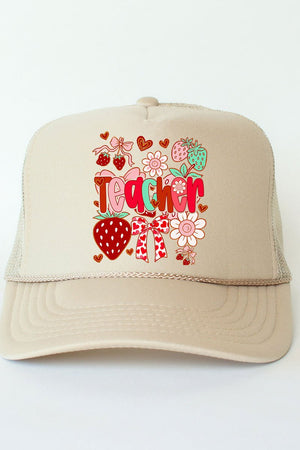 Berry Sweet Teacher Otto Foam Front Trucker Hat - Wholesale Accessory Market