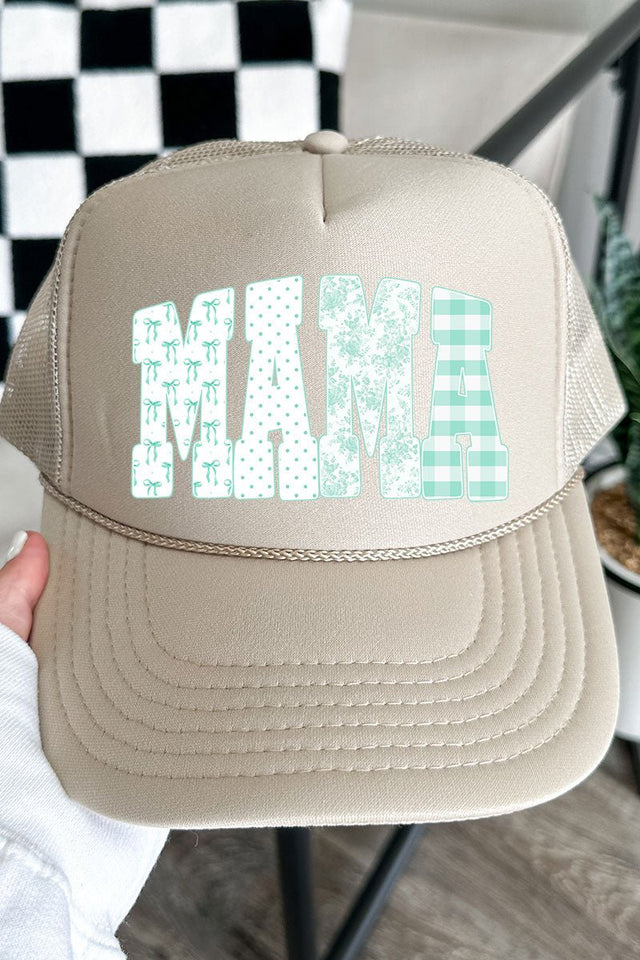 Bow And Green Mama Otto Khaki Foam Front Trucker Hat - Wholesale Accessory Market