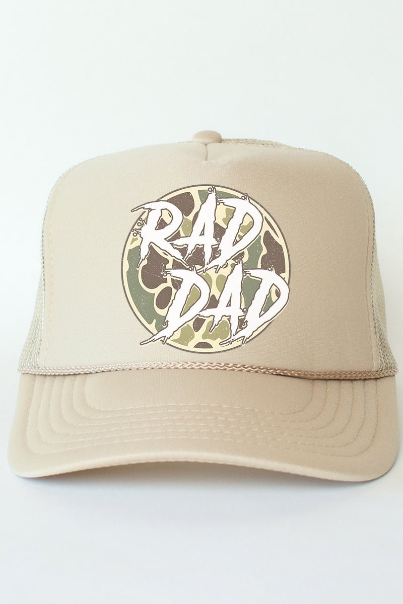 Camo Rad Dad Otto Khaki Foam Front Trucker Hat - Wholesale Accessory Market