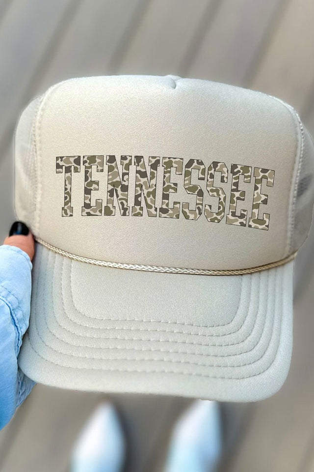 Camo Tennessee Otto Khaki Foam Front Trucker Hat - Wholesale Accessory Market