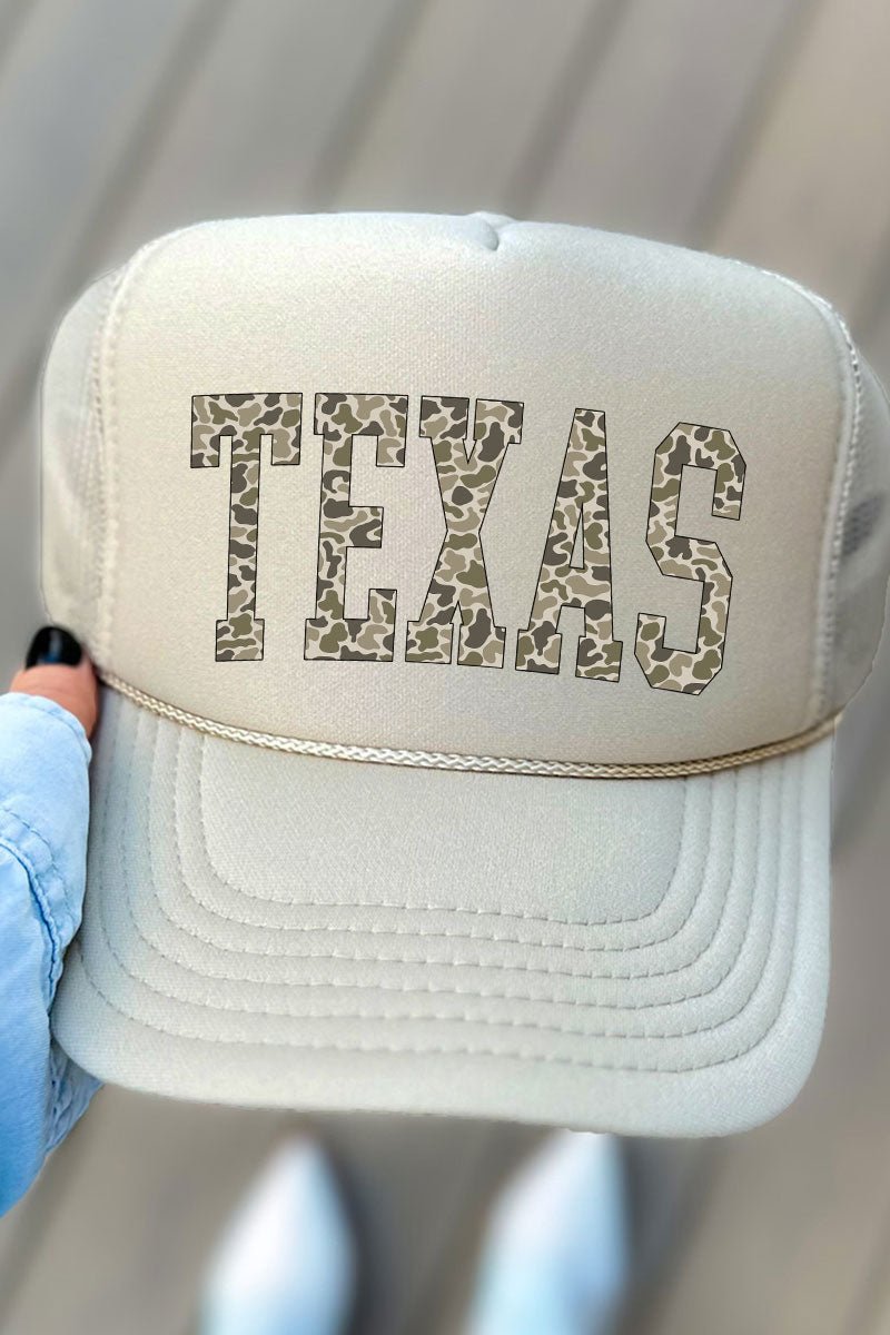 Camo Texas Otto Khaki Foam Front Trucker Hat - Wholesale Accessory Market