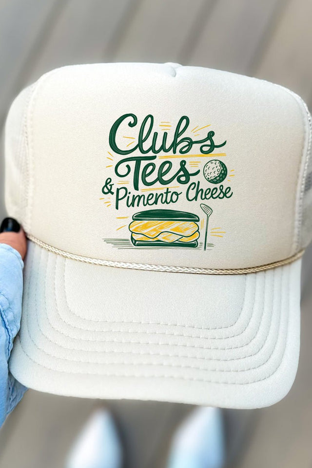 Clubs, Tees & Pimento Cheese Otto Khaki Foam Front Trucker Hat - Wholesale Accessory Market
