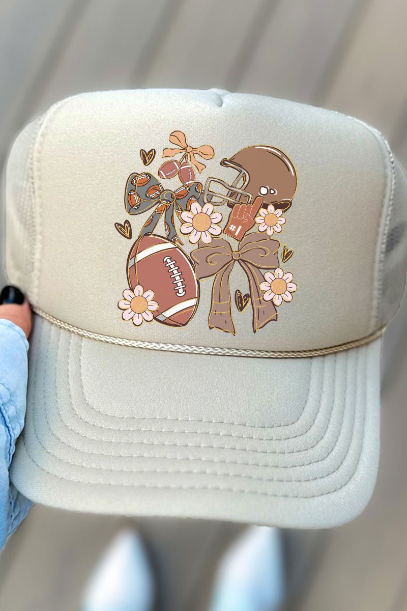 Coquette Daisy Gameday Otto Khaki Foam Front Trucker Hat - Wholesale Accessory Market