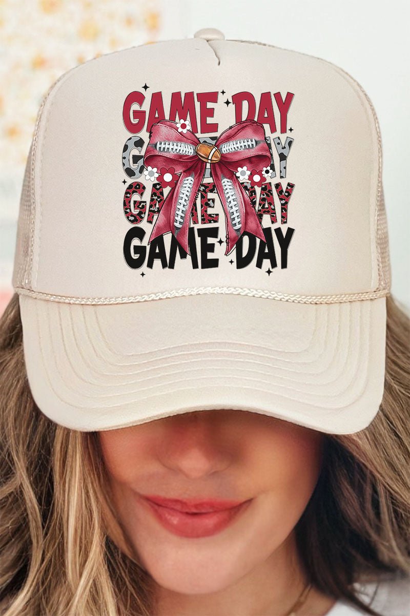 Crimson Stacked Gameday Otto Khaki Foam Front Trucker Hat - Wholesale Accessory Market