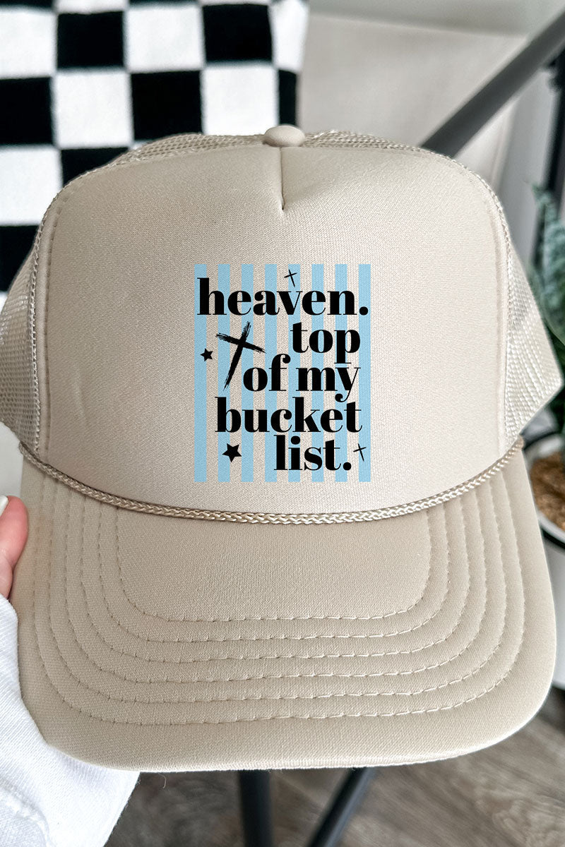 Heaven, Top Of My Bucket List Otto Khaki Foam Front Trucker Hat - Wholesale Accessory Market