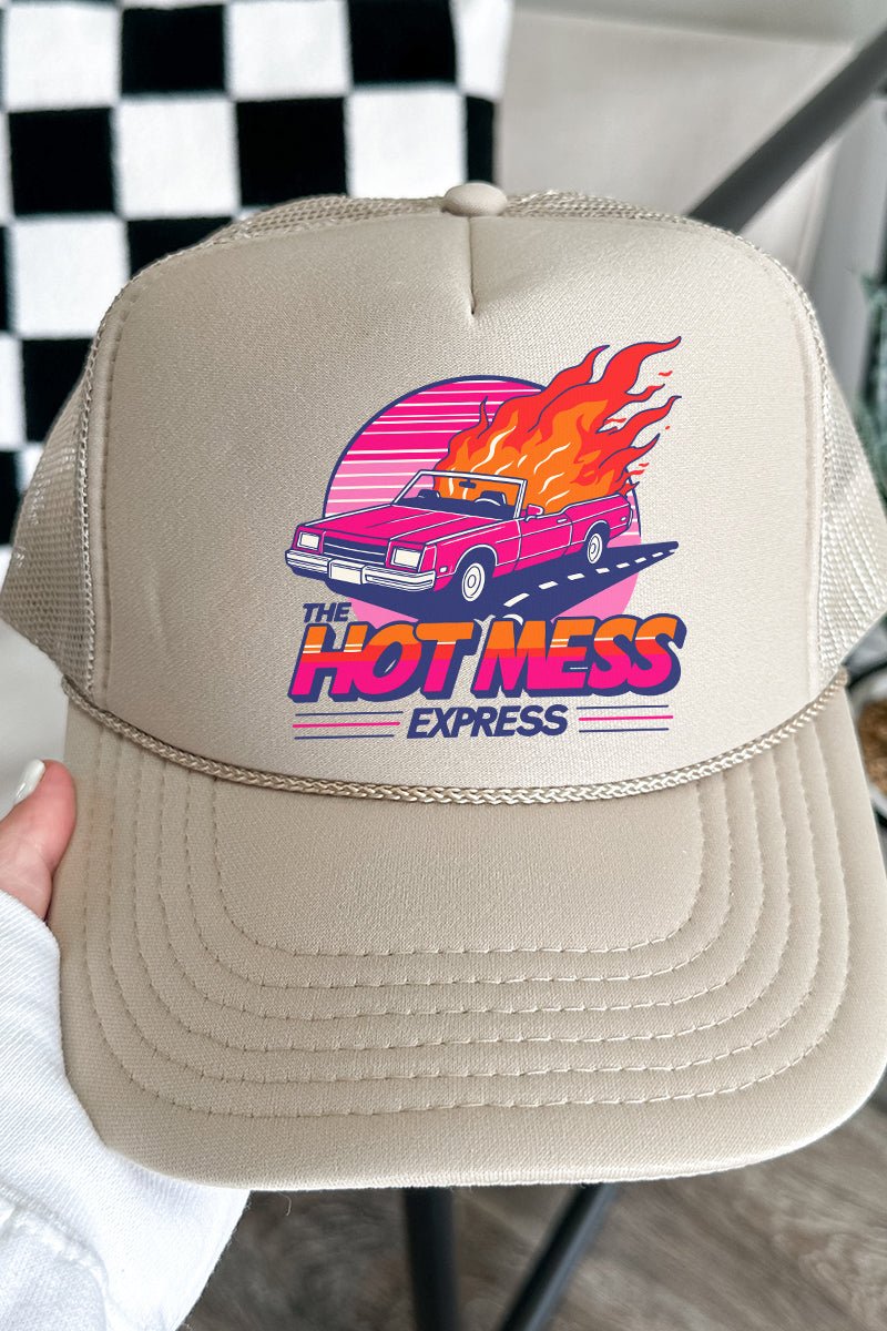 Hot Mess Express Otto Khaki Foam Front Trucker Hat - Wholesale Accessory Market