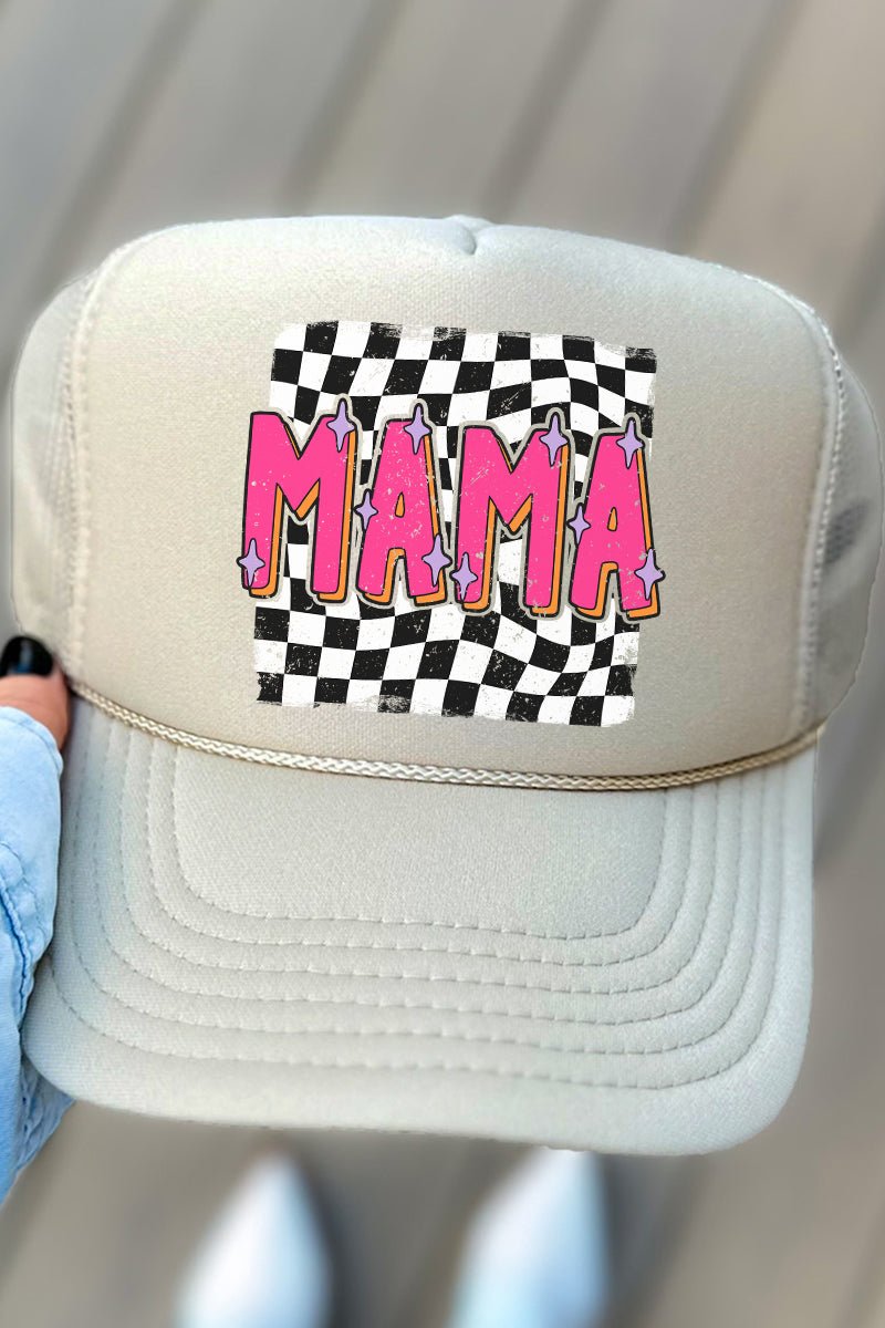 Hot Pink 90s Mama Otto Khaki Foam Front Trucker Hat - Wholesale Accessory Market