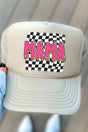 Hot Pink 90s Mama Otto Khaki Foam Front Trucker Hat - Wholesale Accessory Market