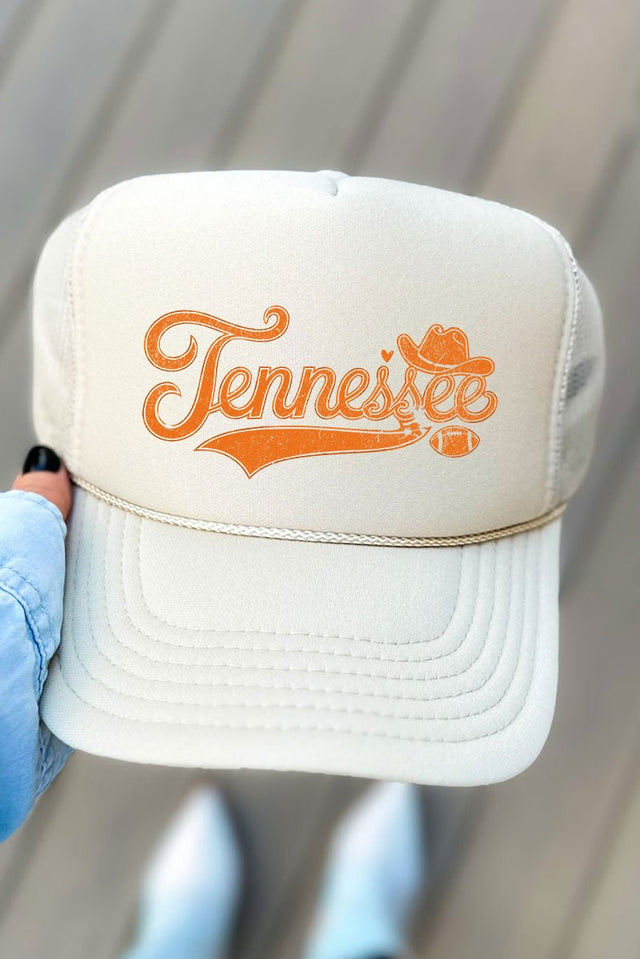 Orange Crush Tennessee Otto Khaki Foam Front Trucker Hat - Wholesale Accessory Market