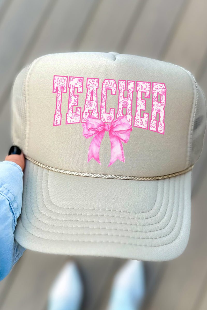 Pink Chinoiserie Teacher Otto Khaki Foam Front Trucker Hat - Wholesale Accessory Market