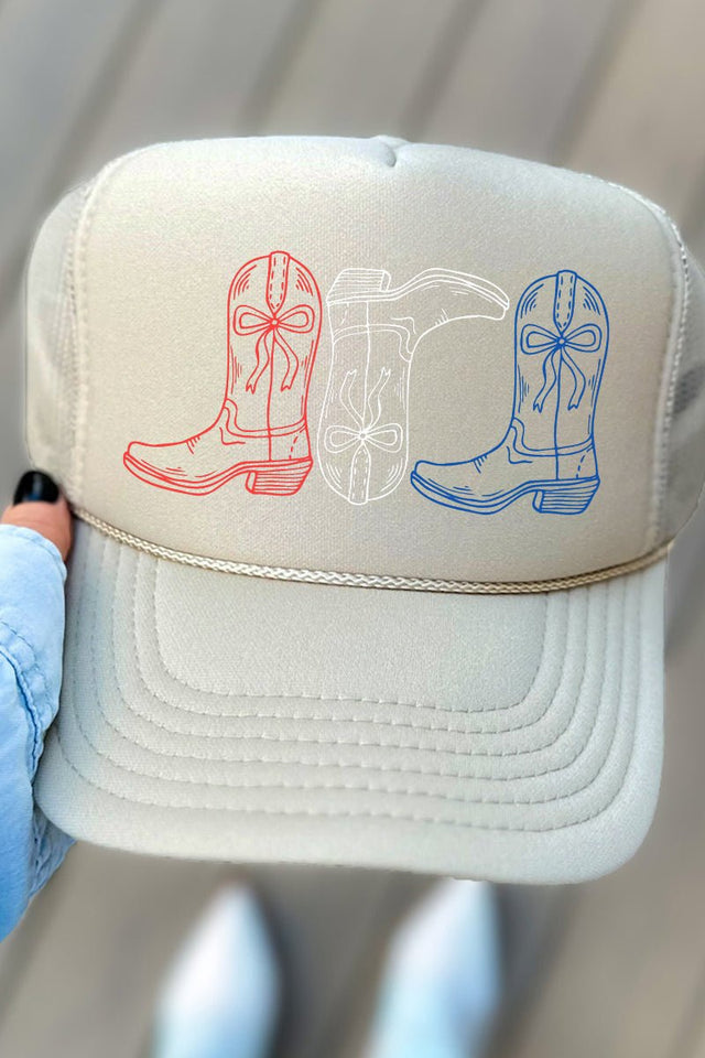 Red, White, & Boots Otto Khaki Foam Front Trucker Hat - Wholesale Accessory Market