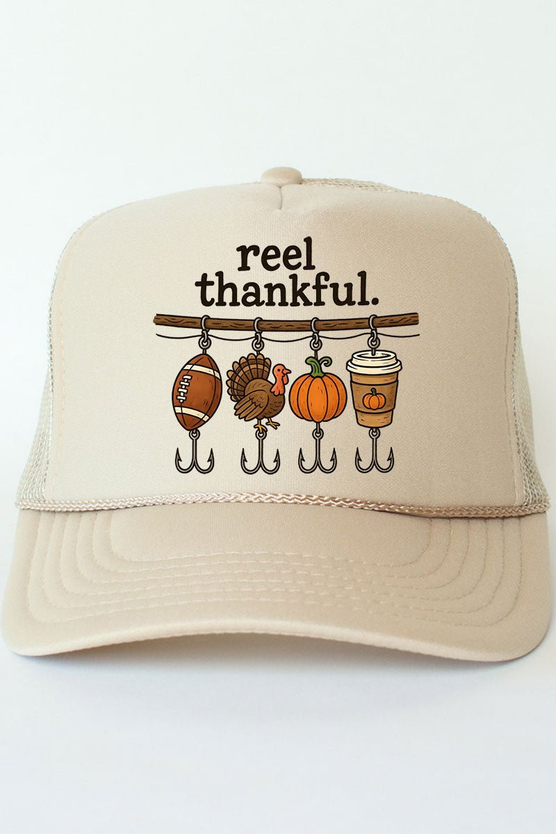 Reel Thankful Otto Khaki Foam Front Trucker Hat - Wholesale Accessory Market