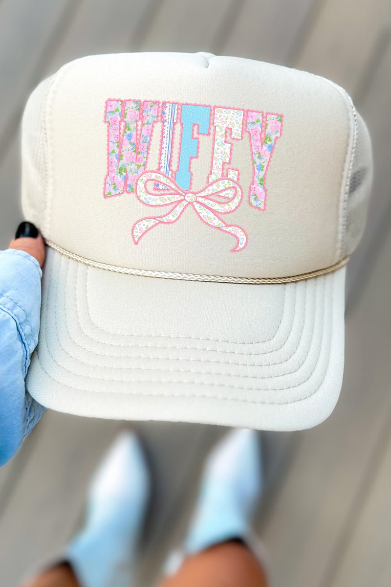 Ribboned Roses Wifey Otto Foam Front Trucker Hat - Wholesale Accessory Market