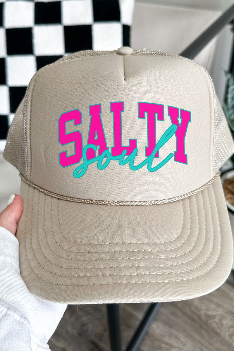 Salty Soul Color Block Otto Khaki Foam Front Trucker Hat - Wholesale Accessory Market