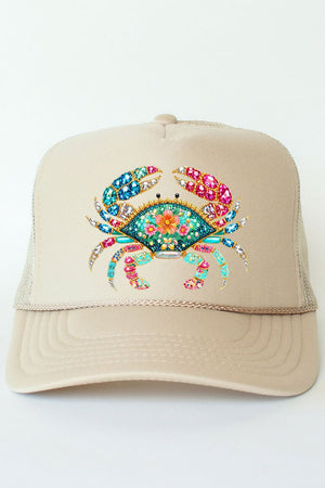 Seaside Sparkle Crab Otto Foam Front Trucker Hat - Wholesale Accessory Market