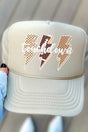 Touchdown Lightning Bolt Otto Khaki Foam Front Trucker Hat - Wholesale Accessory Market
